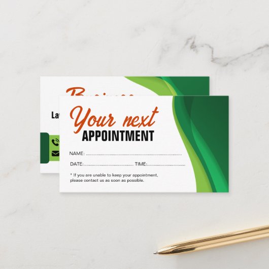 グリーン&オレンジローンケア造園&ローンサービス 予約カード (正面/裏面インサイチュ)