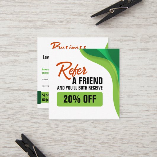 グリーン&オレンジローンケア造園&ローンサービス 紹介カード (正面/裏面インサイチュ)