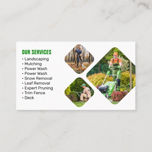 グリーン&オレンジローン気に造園モウインググラス 名刺 (裏面)