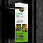 グリーン&オレンジローン&ガーデン気にモーアーマルチング ドアノブサイン