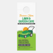 グリーン&オレンジローン&ガーデン気にモーアーマルチング ドアノブサイン (正面)