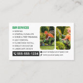 グリーン&オレンジローン&ガーデン気にモーアーマルチング 名刺 (裏面)