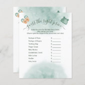 グリーン&オレンジ水彩赤ちゃんシャワーゲーム (正面/裏面)