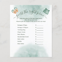 グリーン&オレンジ水彩赤ちゃんシャワーゲーム