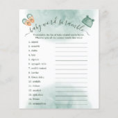 グリーン&オレンジ水彩赤ちゃんシャワーゲーム (裏面)