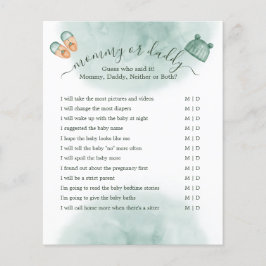 グリーン&オレンジ水彩赤ちゃんシャワーゲーム