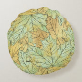 グリーン&オレンジ紅葉 ラウンドクッション (裏面)