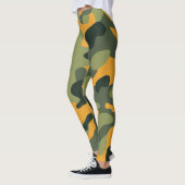 グリーン＆オレンジ軍用迷彩 レギンス (左)