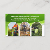 グリーン、オレンジ造園気に芝刈りサービス 名刺 (裏面)