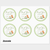グリーン オレンジ ファンシー サンクス ブライズシャワー ラウンドシール (シート)