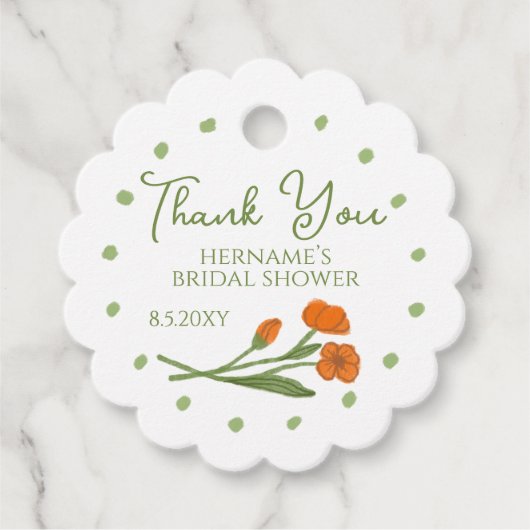 グリーン オレンジ フラワーズ ガーデン ワンダーランド 02 フェイバータグ (正面)