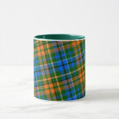 グリーン オレンジ ブルー Plaid タルタン柄 マグカップ (中央)