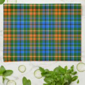 グリーン オレンジ ブルー Plaid タータン デザイン キッチンタオル (折り畳み)