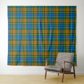 グリーン オレンジ ブルー Plaid タータン デザイン  タペストリー (インサイチュ(横))