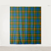 グリーン オレンジ ブルー Plaid タータン デザイン  タペストリー (正面)