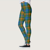 グリーン オレンジ ブルー Plaid タータン デザイン  レギンス (左)