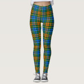 グリーン オレンジ ブルー Plaid タータン デザイン  レギンス (正面)