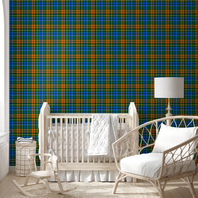 グリーン オレンジ ブルー Plaid タータン デザイン  壁紙 (キッズ)