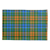 グリーン オレンジ ブルー Plaid タータン デザイン 枕カバー (裏面)