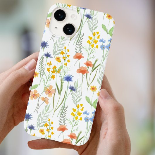 グリーン オレンジ 水彩 花  Case-Mate iPhoneケース