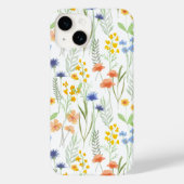 グリーン オレンジ 水彩 花  Case-Mate iPhoneケース (裏面)