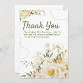 グリーン オーガニック フラワー 感謝カード (正面/裏面)