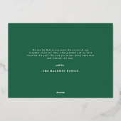 グリーン オーナメント ベビー アナウンスメント ホリデー カード (裏面)