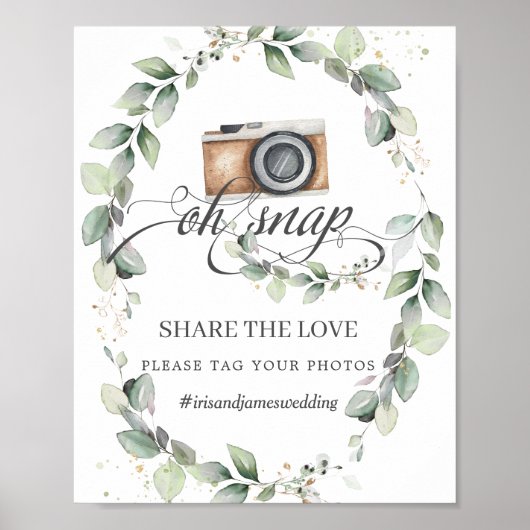 グリーン オー スナップ シェアザラブ タグ ユア フォト ポスター (正面)