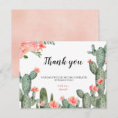 グリーン カクタス 感謝カード (正面/裏面)