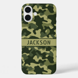 グリーン カモフラージュ オリジナル iPhone 16 PLUSケース