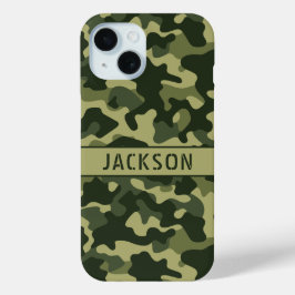 グリーン カモフラージュ オリジナル iPhone 15ケース