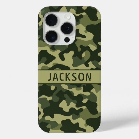 グリーン カモフラージュ オリジナル Case-Mate iPhoneケース (裏面)