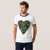 グリーン カモフラージュ パターン ミリタリー柄 軍用 Tシャツ (正面フル)