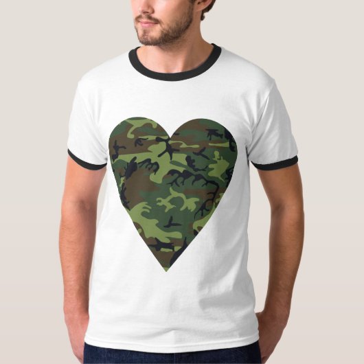 グリーン カモフラージュ パターン ミリタリー柄 軍用 Tシャツ (正面)