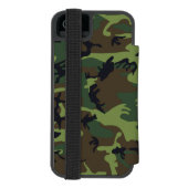 グリーン カモフラージュ パターン 軍用 迷彩柄 INCIPIO iPhoneウォレットケース (フォリオ裏面)