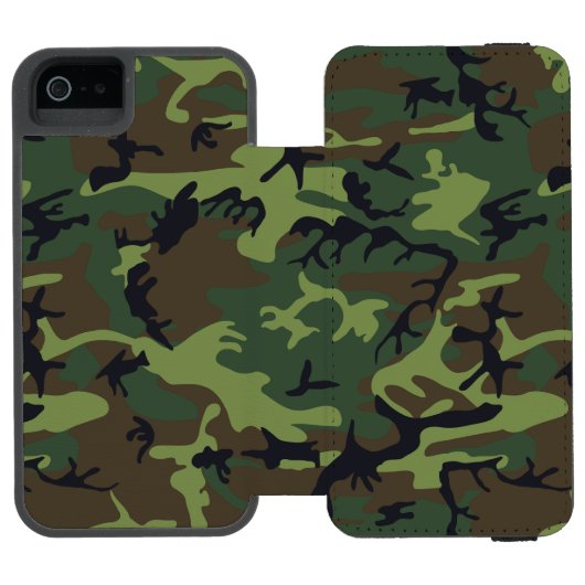 グリーン カモフラージュ パターン 軍用 迷彩柄 INCIPIO iPhoneウォレットケース (フォリオ Open)