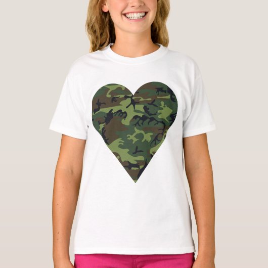 グリーン カモフラージュ パターン 軍用 迷彩柄 Tシャツ (正面)