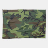 グリーン カモフラージュ パターン 軍用 迷彩 デザイン キッチンタオル (横)