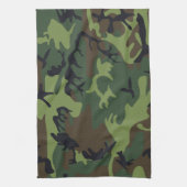 グリーン カモフラージュ パターン 軍用 迷彩 デザイン キッチンタオル (縦)