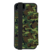 グリーン カモフラージュ 名前入り オリジナル INCIPIO iPhoneウォレットケース (フォリオ裏面)