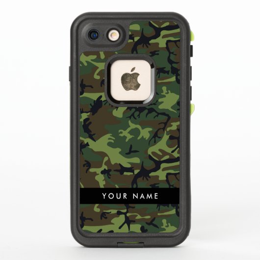 グリーン カモフラージュ 名前入り オリジナル LifeProof iPhoneケース (裏面)