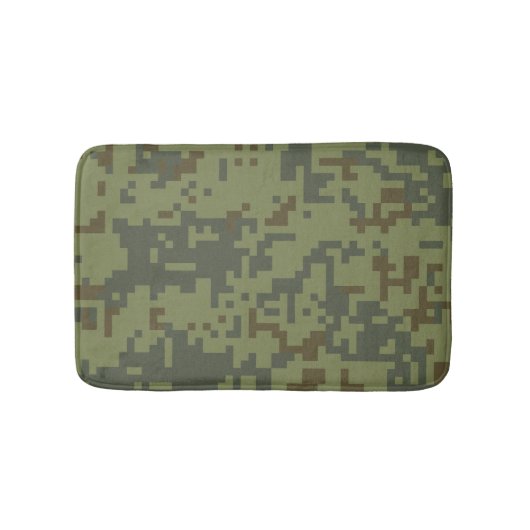 グリーン カモフラージュ 軍用 柄 バスマット (正面)