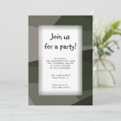 グリーン カモ ブロック オールパープス パーティー ご招待 招待状 (スタンド正面)