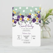 グリーン | カラフルな花のベビーシャワー招待状 招待状 (スタンド正面)