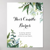 グリーン カリグラフィー このキャンドルは燃え尽きる サイン (正面)