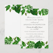 グリーン カリ グリーン グリッター ウッドランド アイビー リーフス イブ 招待状 (正面/裏面)