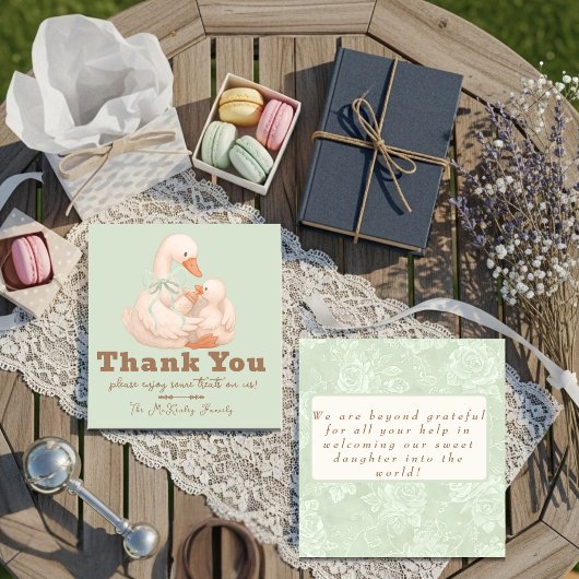 グリーン・ガチョウ 出産 NICU 病院 ありがとう サンキューカード