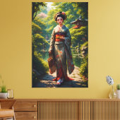 グリーン・ガーデンの乙女 キャンバスプリント (インサイチュ (リビング))