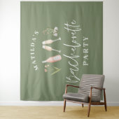 グリーン ガーリー モダン ドリンク ブライズメイド パーティー タペストリー (インサイチュ)