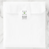 グリーン ギークなメガネ Save the Date ステッカー (バッグ)